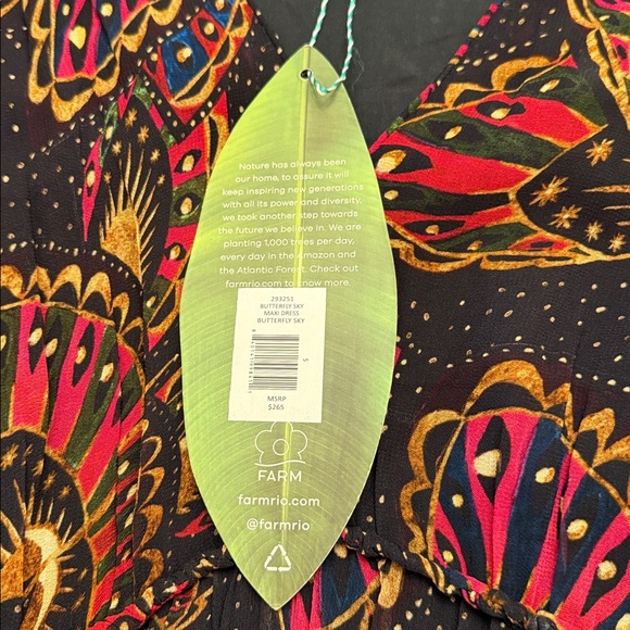 FARM Rio Butterfly Sky Tiered Maxi Dress NWT Small - Picture 6 of 16